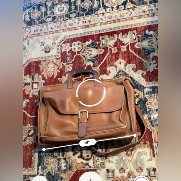 Vintage Coach Harrison Brown Leather Briefcase Messenger Carmel Cowhide 5283 - Picture 11 of 12